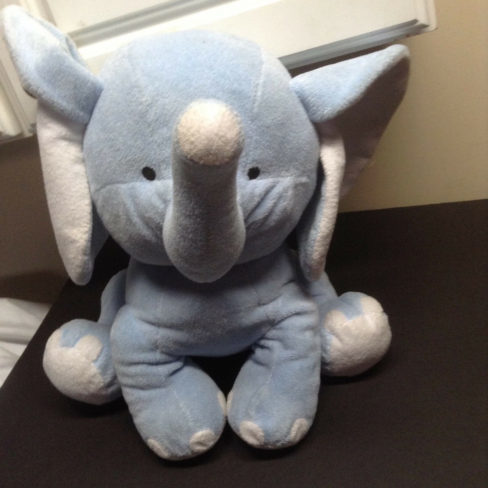 FIB Burton & Burton Plush Blue Elephant Stuffed Animal Toy 13.5 in Tall